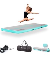 Надувной коврик для упражнений inSPORTline Airstunt 300 x 100 x 10 см белый с электрическим насосом