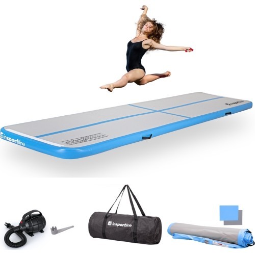 Inflatable Exercise Mat inSPORTline Airstunt 400 x 100 x 10 cm White w/ Electric Pump