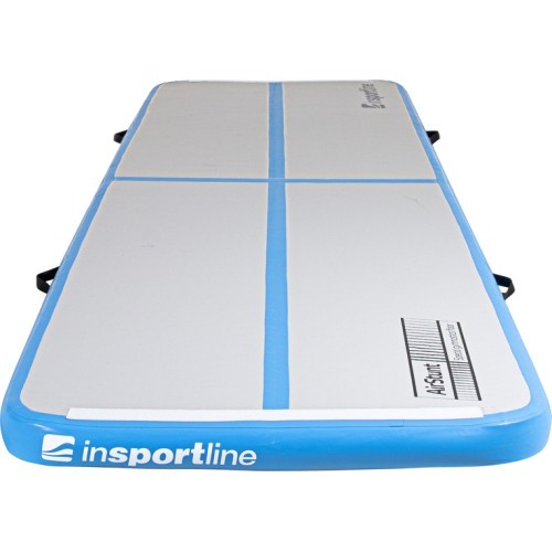 Надувной гимнастический мат inSPORTline Airstunt 400 x 100 x 10 см, белый, с электрическим насосом