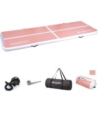 Надувной коврик для упражнений inSPORTline Airstunt 300 x 100 x 10 см кораллово-розовый с электронасосом