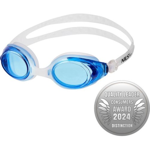 NQG600AF WHITE/ BLUE SWIMMING GOGGLES NILS AQUA