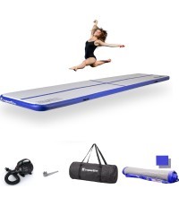 Piepūšamais vingrošanas paklājs inSPORTline Airstunt 500 x 100 x 10 cm, balts, ar elektrisko sūkni
