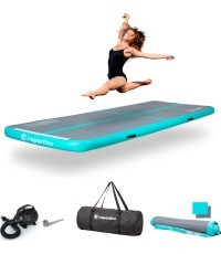Надувной коврик для упражнений inSPORTline Airstunt 300 x 100 x 10 см серый с электрическим насосом