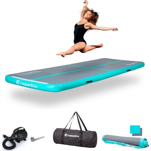 Inflatable Exercise Mat inSPORTline Airstunt 300 x 100 x 10 cm Gray w/ Electric Pump