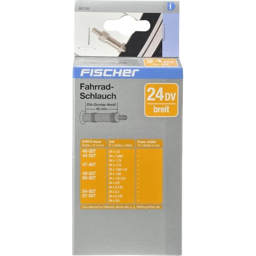 Камера велосипедная Fischer 24" x 1.5-2.125", вентиль DV