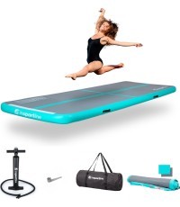 Inflatable Exercise Mat inSPORTline Airstunt 300 x 100 x 10 cm Gray w/ Hand Pump