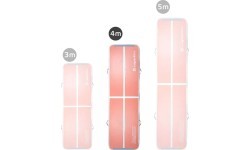 Надувной гимнастический мат inSPORTline Airstunt 400 x 100 x 10 см, коралловый розовый, с ручным насосом