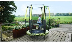 EXIT Tiggy junioru batuts ar aizsardzību ø140cm - melns/zaļš