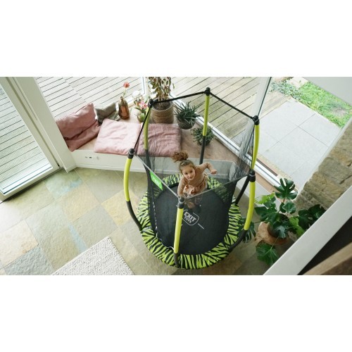 EXIT Tiggy Junior batuts ar drošības tīklu, ø140 cm, melns/zaļš