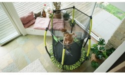 EXIT Tiggy junioru batuts ar aizsardzību ø140cm - melns/zaļš