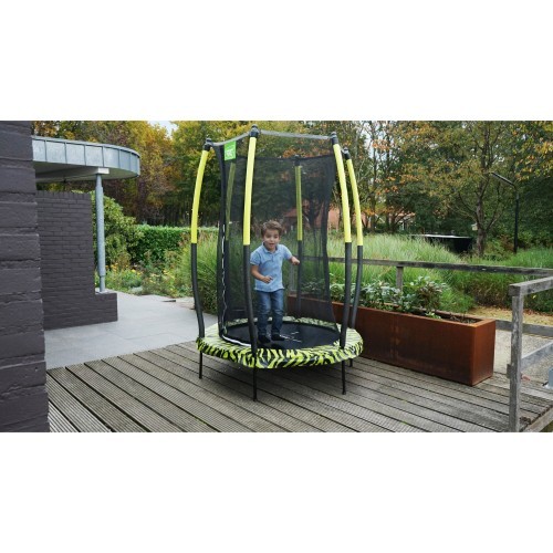 EXIT Tiggy Junior batuts ar drošības tīklu, ø140 cm, melns/zaļš