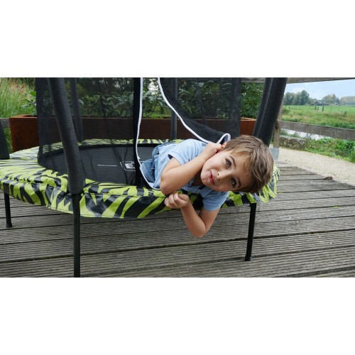EXIT Tiggy Junior batuts ar drošības tīklu, ø140 cm, melns/zaļš