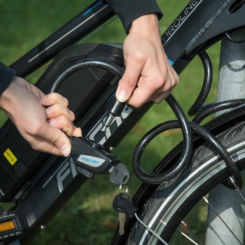 Fischer bicycle lock, cable, with key, 14 x 600 mm