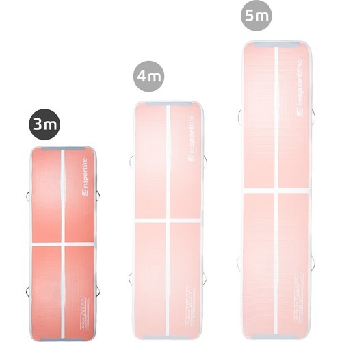 Inflatable Exercise Mat inSPORTline Airstunt 300 x 100 x 10 cm Coral Pink w/ Hand Pump