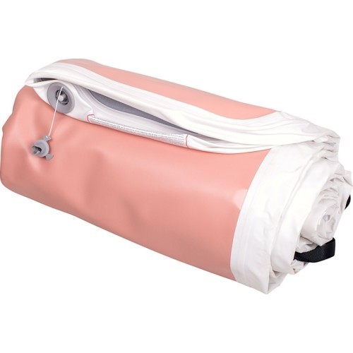 Inflatable Exercise Mat inSPORTline Airstunt 300 x 100 x 10 cm Coral Pink w/ Hand Pump