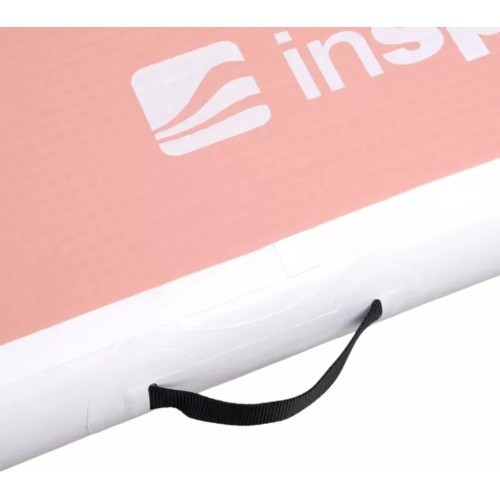 Надувной гимнастический мат inSPORTline Airstunt 300 x 100 x 10 см, коралловый розовый, с ручным насосом