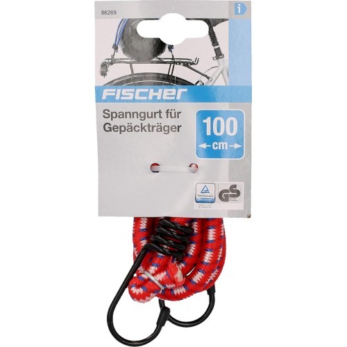 Fischer bagāžnieka gumija ar āķi, 100 cm (sarkana)