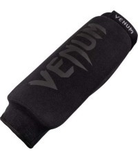 Venum Kontact Shin Guards Without Foot - Black/Black