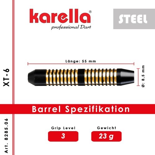 Šautriņas Karella XT-6 ar tērauda smailēm, 23 g