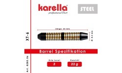 Šautriņas Karella XT-6 ar tērauda smailēm, 23 g