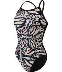 W Arena Butterflies Swimsuit Light Drop Black-Black Mul 34 - 550