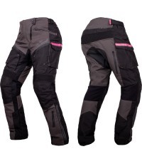 Женские мотоциклетные брюки W-TEC Barbata - černo-šedo-růžová