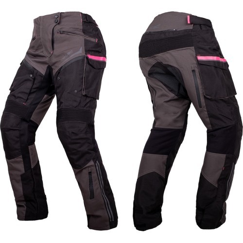 Женские мотоциклетные брюки W-TEC Barbata - Чёрно-серо-розовый