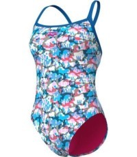 W Arena Multi Camo Swimsuit Challenge Back Blue River 32 - 810