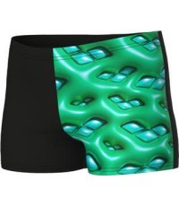B Foam Swim Short Black-Soft Green Multi 10-11 - 560
