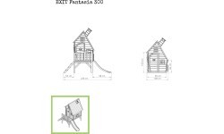 Деревянный игровой домик с террасой и горкой Exit Fantasia 300 Natural