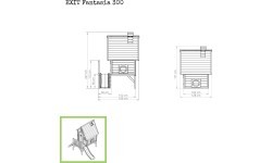 Деревянный игровой домик с террасой и горкой Exit Fantasia 300 Natural