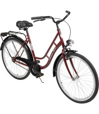 Dviratis AZIMUT Retro 26" 2023 bordo