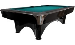 Бильярдный стол Dynamic IV, Pool, глянцевый чёрный, 9 футов, Simonis 760 сине-зелёный