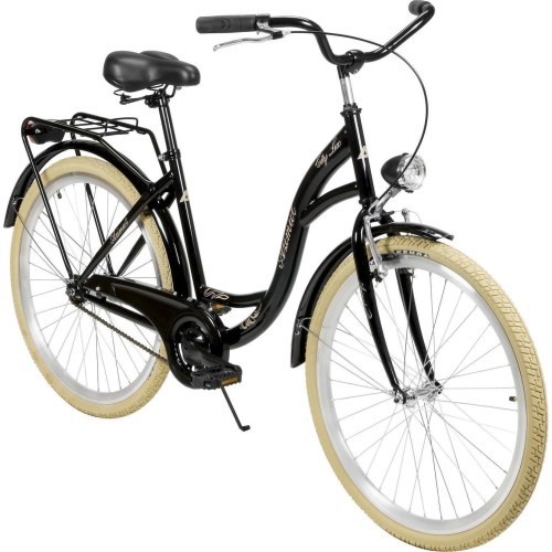 Dviratis AZIMUT City Lux 26" 2023 melns-krēms