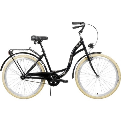 Dviratis AZIMUT City Lux 26" 2023 melns-krēms
