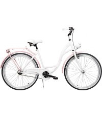 Dviratis AZIMUT City Lux 26" 2023 balts-rozā