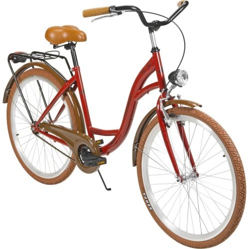 Dviratis AZIMUT City Lux 26" 2023 bordo-brūns