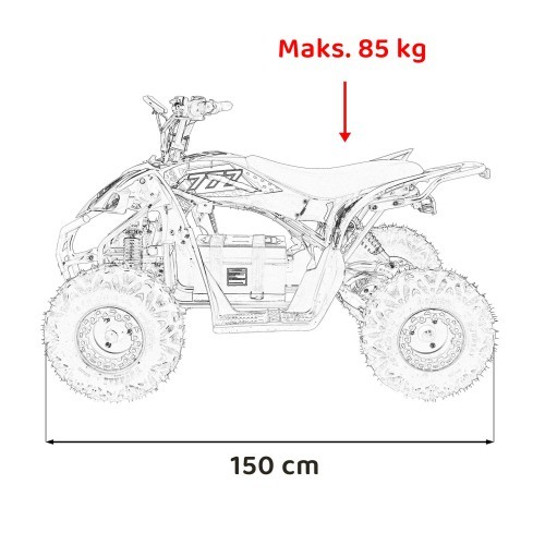 Kvadricikls DESERT STORM LIFT, sarkans