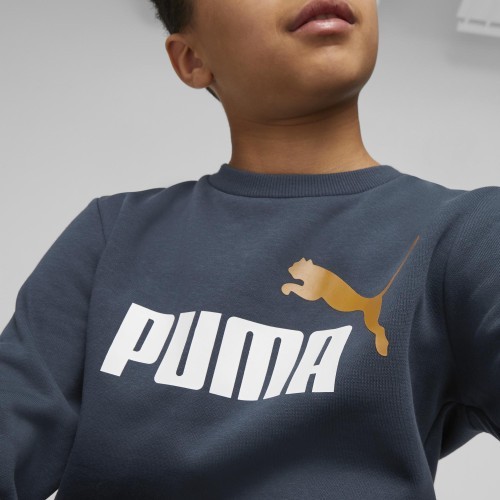 Puma Junior Sweatshirt Ess + 2 Col Big Logo Navy 586986 16