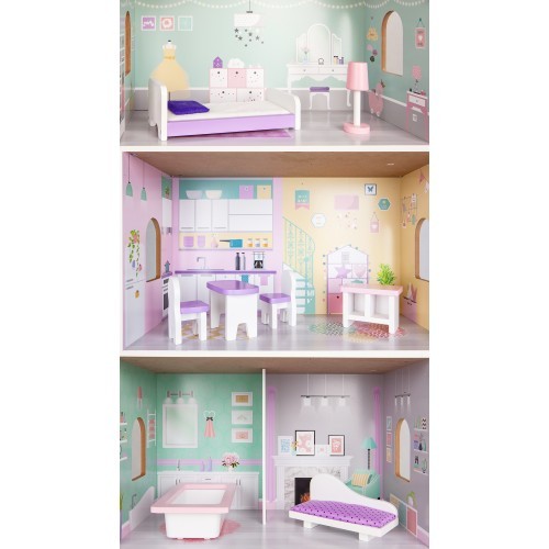 Wooden Dollhouse Ecotoys Blueberry Residence
