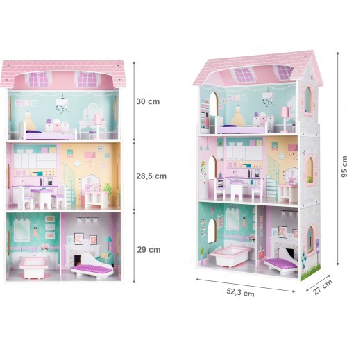 Koka leļļu māja Ecotoys Blueberry Residence