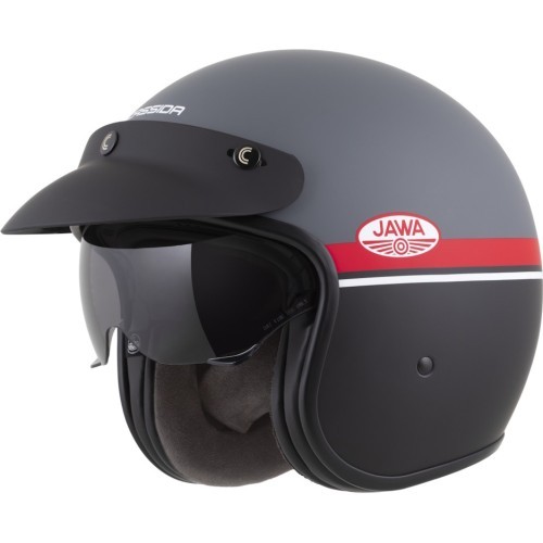 Motocikla ķivere Cassida Oxygen Jawa OHC 2.0 matēta pelēka/sarkana/melna/balta