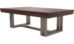 Pool Table / Dining Table, Rasson Trillium, 8 ft., Walnut, Standard Cloth yellow green