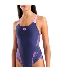 Sieviešu peldkostīms Lily Swim Pro Back, tumši zils ar orhideju, 38 - 790