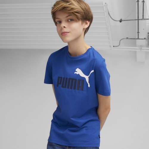Подростковая футболка Puma Ess+ 2 Col Logo Tee, синяя 586985 21
