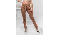 J.Style Women's Sports Fleece Pants Brown 68CK01-157