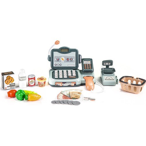 Кассовый аппарат с продуктами, сканером, калькулятором и звуками EcoToys