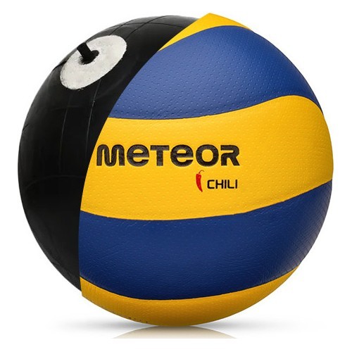 Volejbola bumba Meteor Chili PU, 5. izmērs, dzeltena/zila