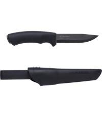 Нож Morakniv Bushcraft, без зубцов, углеродистая сталь, чёрный