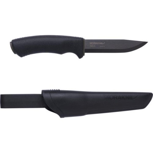 Нож Morakniv Bushcraft, без зубцов, углеродистая сталь, чёрный
